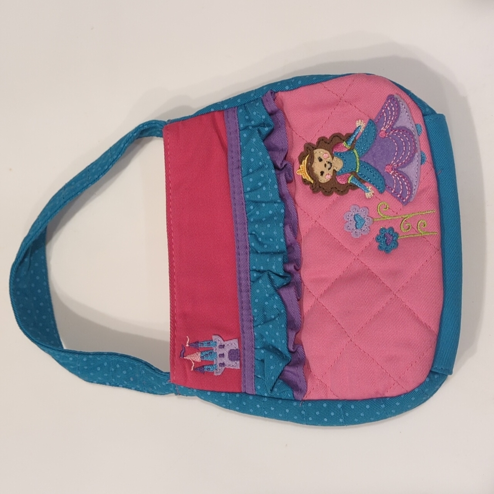Stephen Joseph brand girl's princess and castle design quilted hobo bag.
